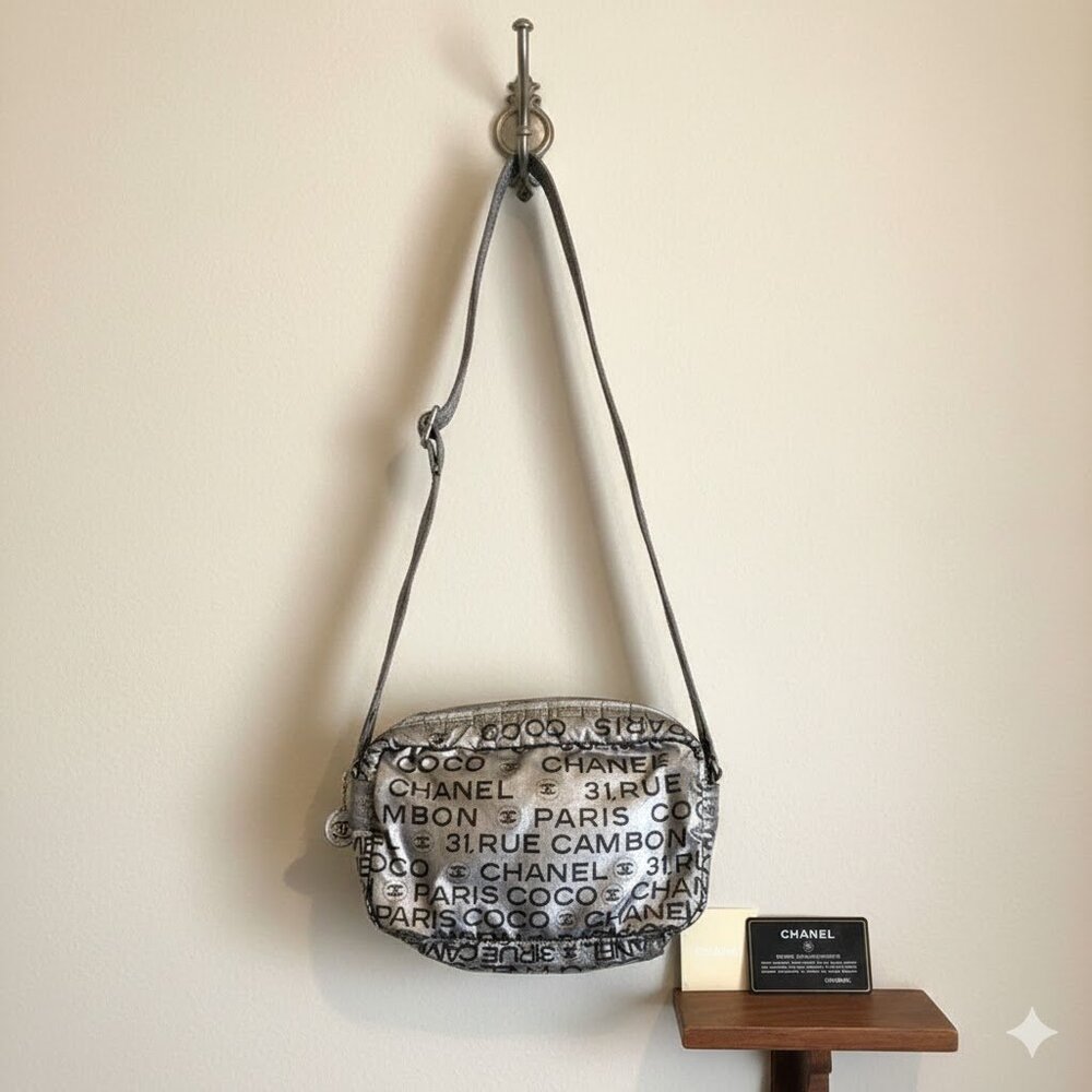 Authentic Chanel Unlimited Ligne Silver Logo With  Authentic Card  22 inch drop